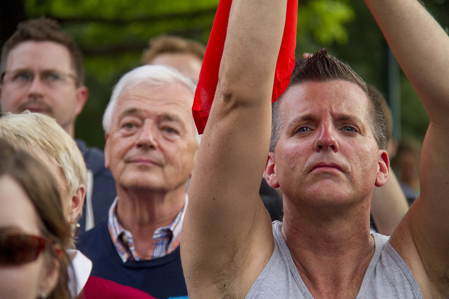 The capitol steps packed with people after the Supreme Court's ruling on same-sex marraige in 2015. (Kevin J. Beaty)
same sex; marraige; lgbtq; rally; capitol hill; kevinjbeaty;