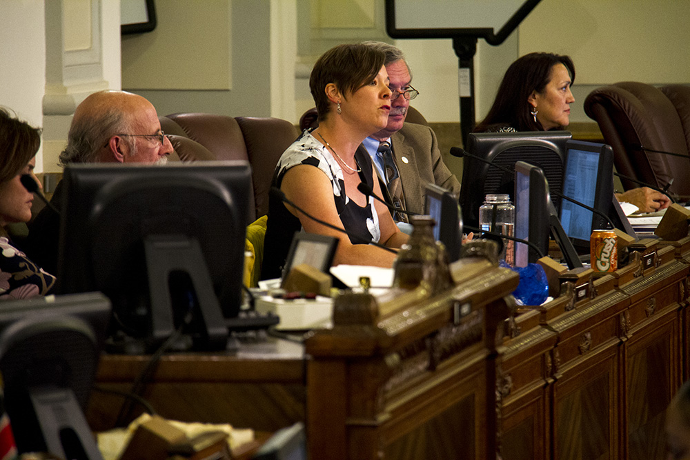Denver City Councilwoman Robin Kniech speaks at a public meeting. (Kevin J. Beaty/Denverite)