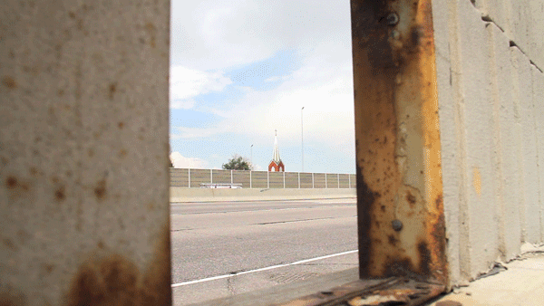 Globeville's Saint Joseph Polish Catholic Church seen across I-70. (Kevin J. Beaty/Denverite)
1-70; highway; infrastructure; development; kevinjbeaty; denver; colorado; globeville; denverite;