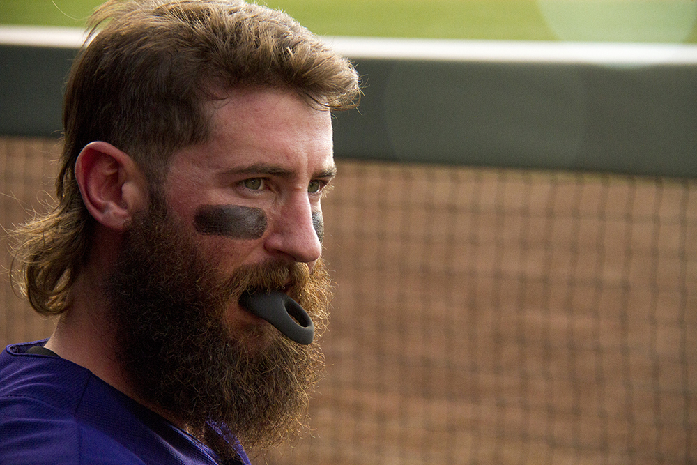 Charlie Blackmon with his bushy beard and long hair!