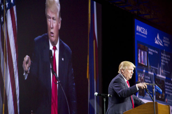 Donald Trump at the Western Conservative Conference 2016. (Kevin J. Beaty/Denverite)western conservative conference 2016; colorado convention center; donald trump; election; politics; vote; denver; denverite; kevinjbeaty; colorado; donaldtrump;