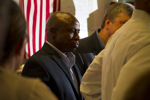 US Senate candidate Darryl Glenn at a meeting calling for unity among the Republican Party at the Jefferson County Republican Party headquarters on July 9, 2016. (Kevin J. Beaty/Denverite)
Darryl Glenn; jefferson county republicans; politics; election; vote; denver; denverite; kevinjbeaty; colorado;