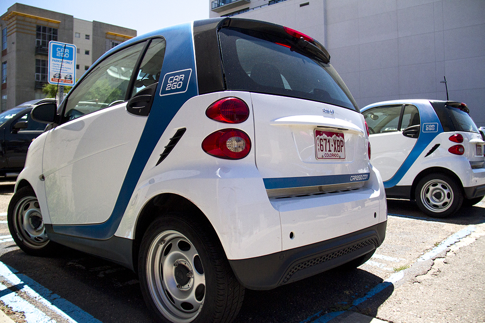 A Car2Go station in the GOlden Triangle. (Kevin J. Beaty/Denverite)