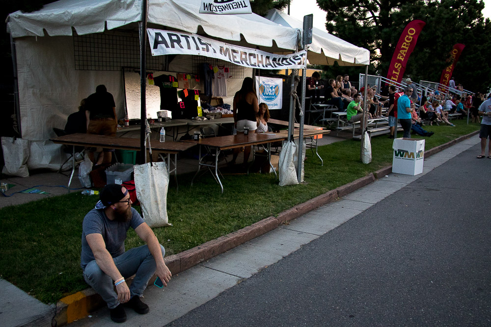 Main stage merch tent at UMS (Chloe Aiello/Denverite)
