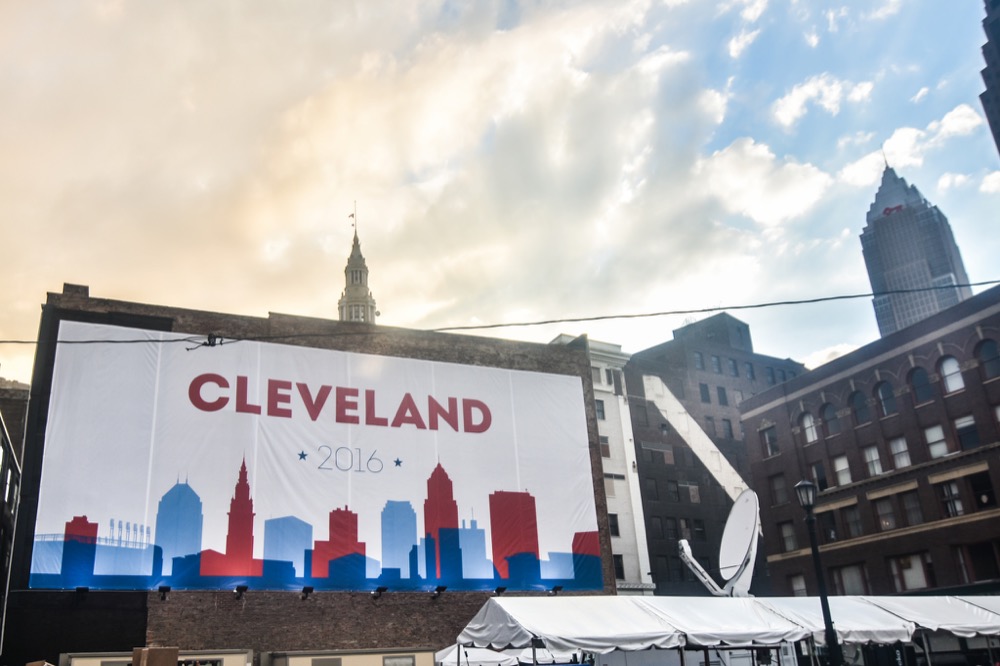 A sign for the Republican National Convention in Cleveland. (Erik Drost / Flickr)