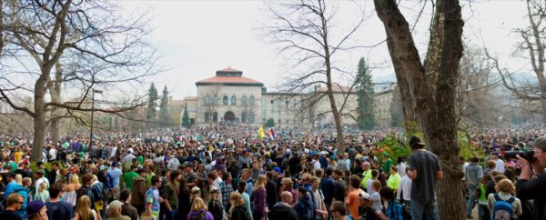 A 2010 pro-marijuana celebration at University of Colorado Boulder. (Zach Dischner/Flickr)