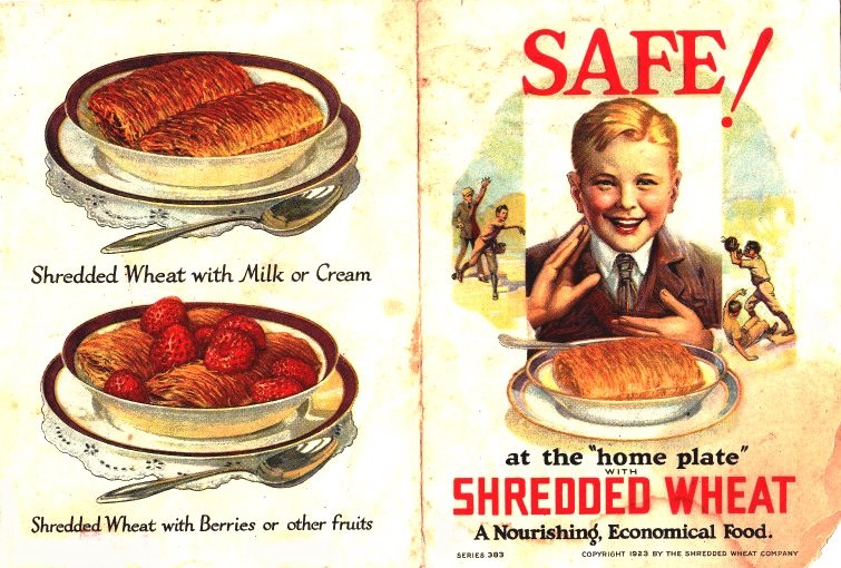 A vintage Shredded Wheat cereal advertising flyer cover.(LizCraftTherapy/Flickr)