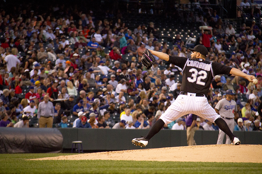 Tyler Chatwood. Colorado Rockies vs L.A. Dodgers. August 4, 2016. (Kevin J. Beaty/Denverite)
colorado rockies; los angeles dodgers; baseball; sports; kevinjbeaty; coors field; denver; denverite; colorado;