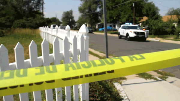 A crime scene after an officer-involved shooting near Bates and Bryant, southwest Denver, on Aug. 31, 2016. (Kevin J. Beaty/Denverite)
crime scene; police; denver; colorado; kevinjbeaty; college view; south platte;
