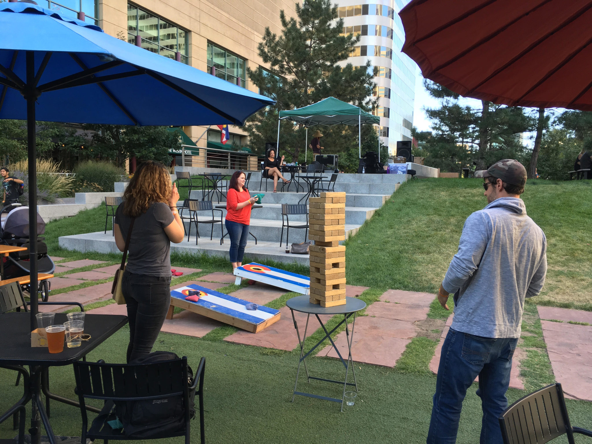 The Downtown Denver beer garden at Skyline Park is one of the best