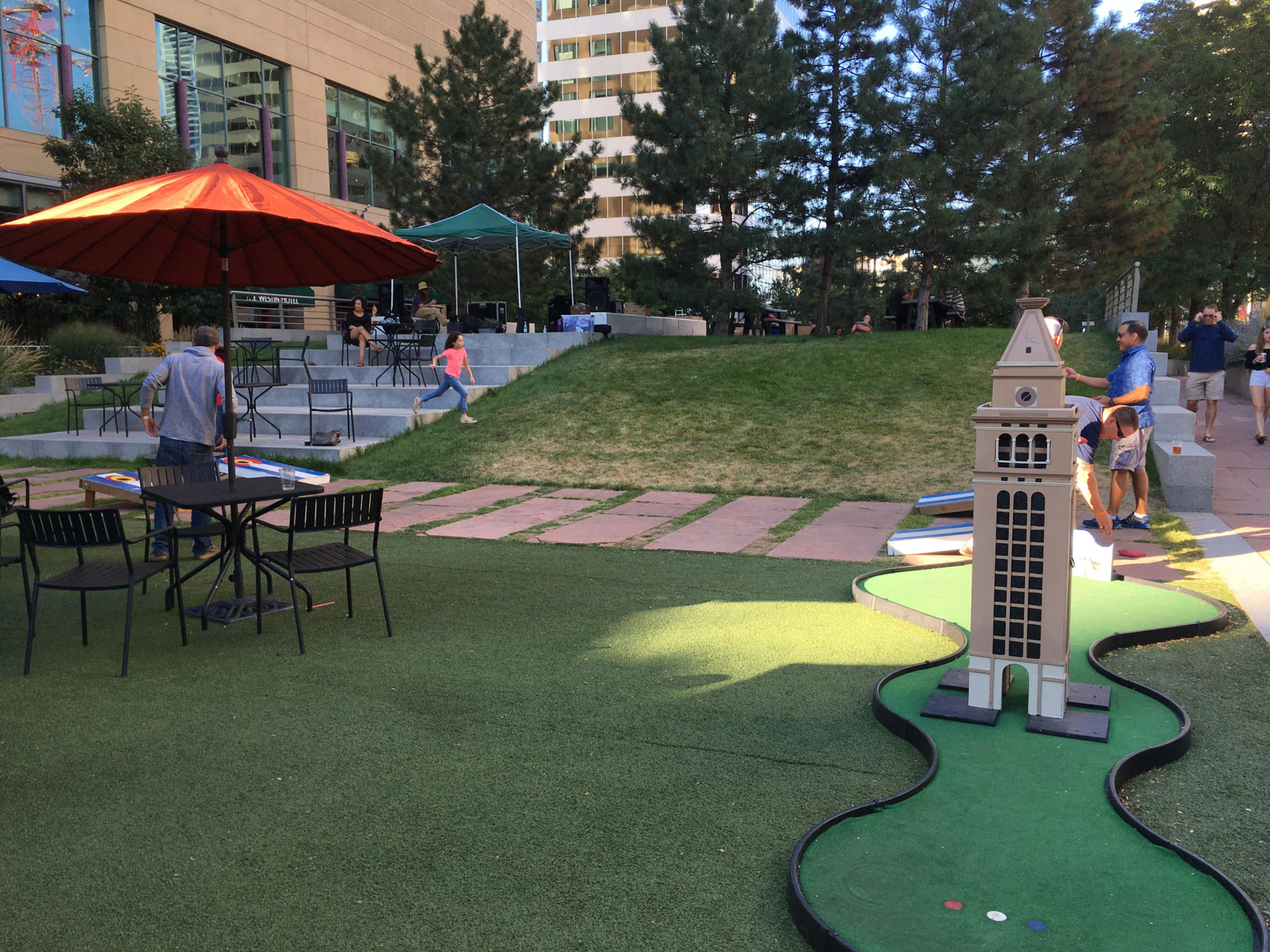 The Downtown Denver beer garden at Skyline Park is one of the best