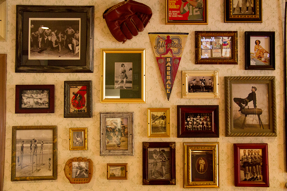 A wall of found vintage sports images in varied frames at Hamburger Mary's on Humboldt and 17th. (Kevin J. Beaty/Denverite)
hamburger marys; food; restaurant; denver; colorado; kevinjbeaty; denverite