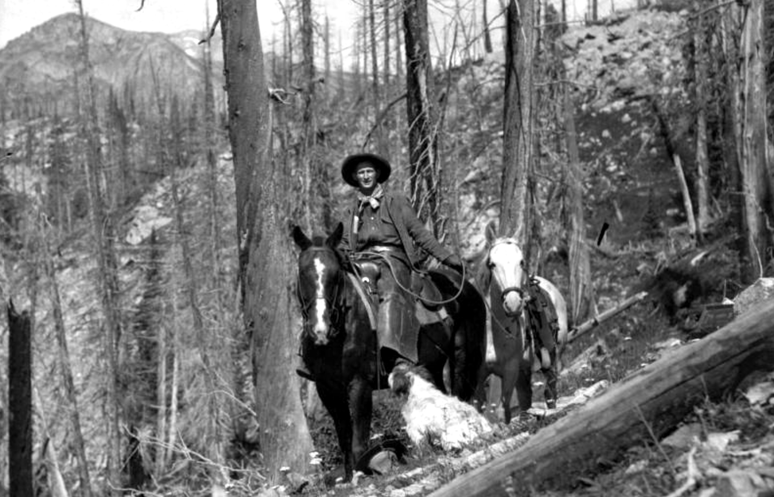 An unidentified man rides a horse along the Jasper Lake Trail west of Eldora in Boulder County, Colorado. Circa 1922. (Donald Kemp/Denver Public Library/Western History Collection/K-306)
five points; historic; denver public library; dpl; archive; archival; denverite