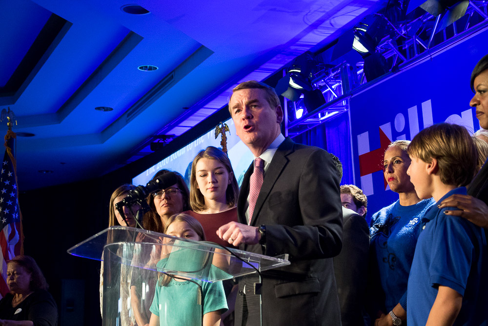 Michael Bennet Election Night 2016 at the downtown Denver Westin. (Chloe Aiello/Denverite)