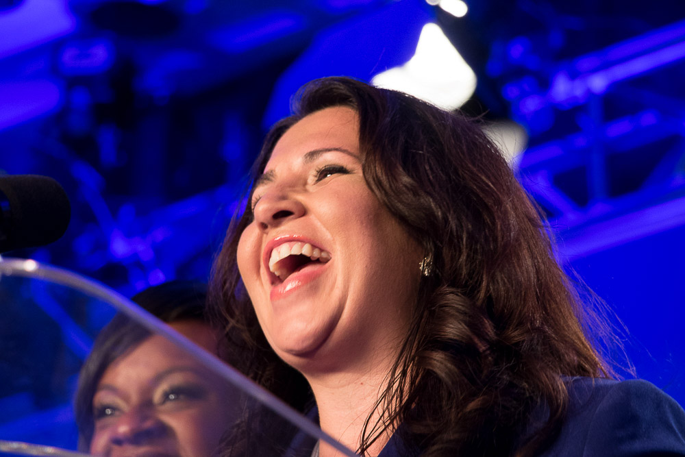 Crisanta Duran on Election Night 2016 at the downtown Denver Westin. (Chloe Aiello/Denverite)