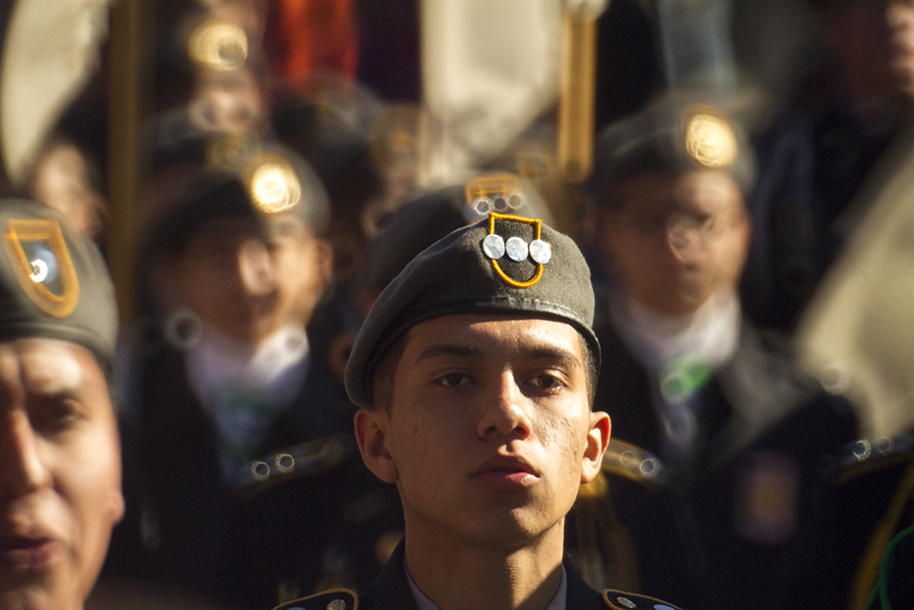 JROTC students stand in formation during the Veterans Day parade at Civic Center Park. Nov. 12, 2016. (Kevin J. Beaty/Denverite)
veterans day; jrotc; military; civic center park; denver; denverite; colorado; kevinjbeaty;