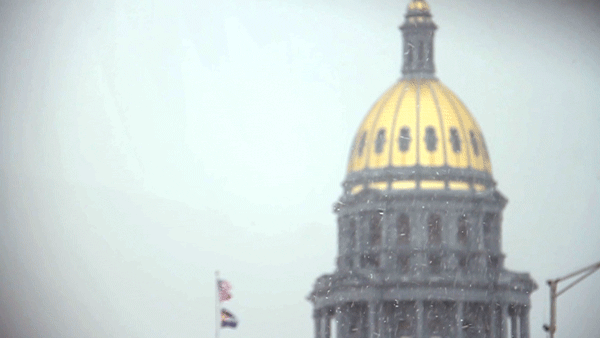 Snow day, Nov. 17, 2016. (Kevin J. Beaty/Denverite)
capitol; denver; denverite; kevinjbeaty; colorado; snow; weather; cowx; snow; capitol building; gold dome;