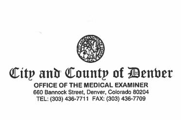 Letterhead of the Office of the Medical Examiner.