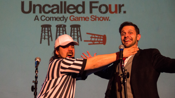 Zac Maas (left) and Jake Browne of Denver-based comedy gameshow Uncalled Four. (Courtesy of Uncalled Four)
