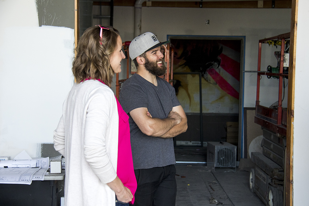 Kraig Weaver and Michelle Flake inside the future site of their Block Distilling Company, April 18, 2017. (Kevin J. Beaty/Denverite)
five points; rino; block distilling company; food; development; nightlife; denver; colorado; kevinjbeaty; denverite