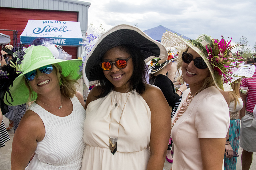 Amber Hendricks, Brandi Keith and Miranda Wooten pose for a derby-hatted portrait. A Kentucky Derby party at Stanley Marketplace, May 6, 2017. (Kevin J. Beaty/Denverite)
stanley marketplace; kentucky derby; aurora; kevinjbeaty; denverite; colorado;