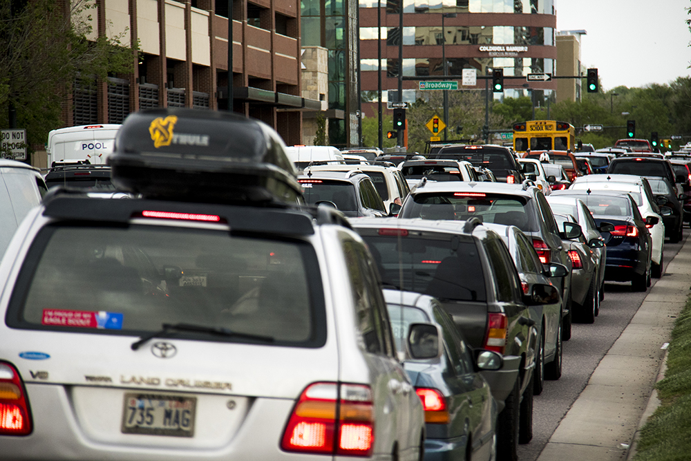 Rush hour traffic on 6th Avenue near Bannock Street, May 17, 2017. (Kevin J. Beaty/Denverite)
intersections; pedestrian; baker; development; construction; kevinjbeaty; denver; denverite; colorado;