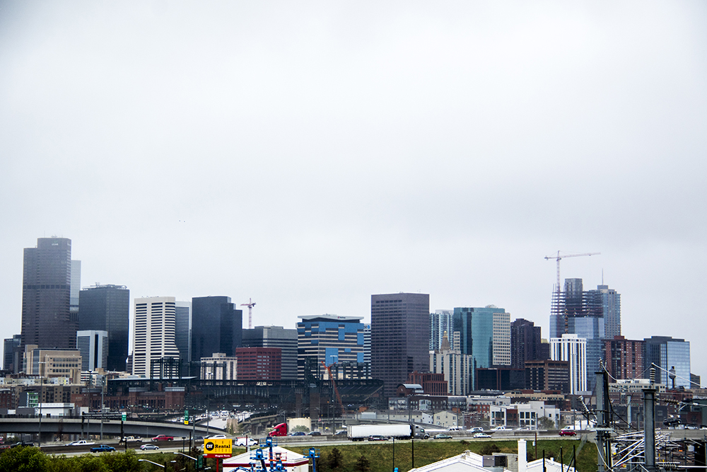 The city seen from a RTD Station at 41st Avenue and Fox Street, May 18, 2017. (Kevin J. Beaty/Denverite)
rtd station; denver; colorado; kevinjbeaty; denverite; skyline; cityscape;