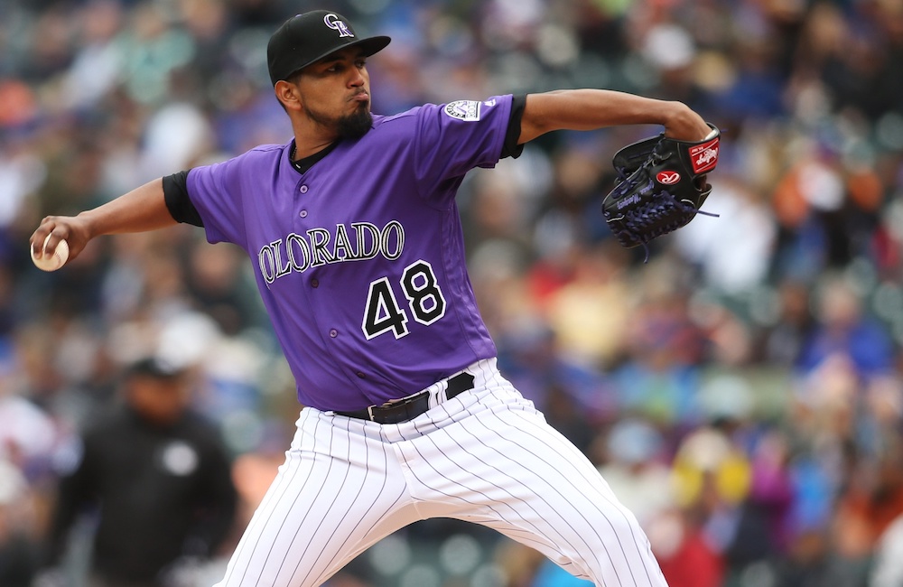 Germen Marquez flirted with a no-hitter in the Rockies' 3-0 win over the Cubs on Wednesday. (Chris Humphreys/USA Today Sports)