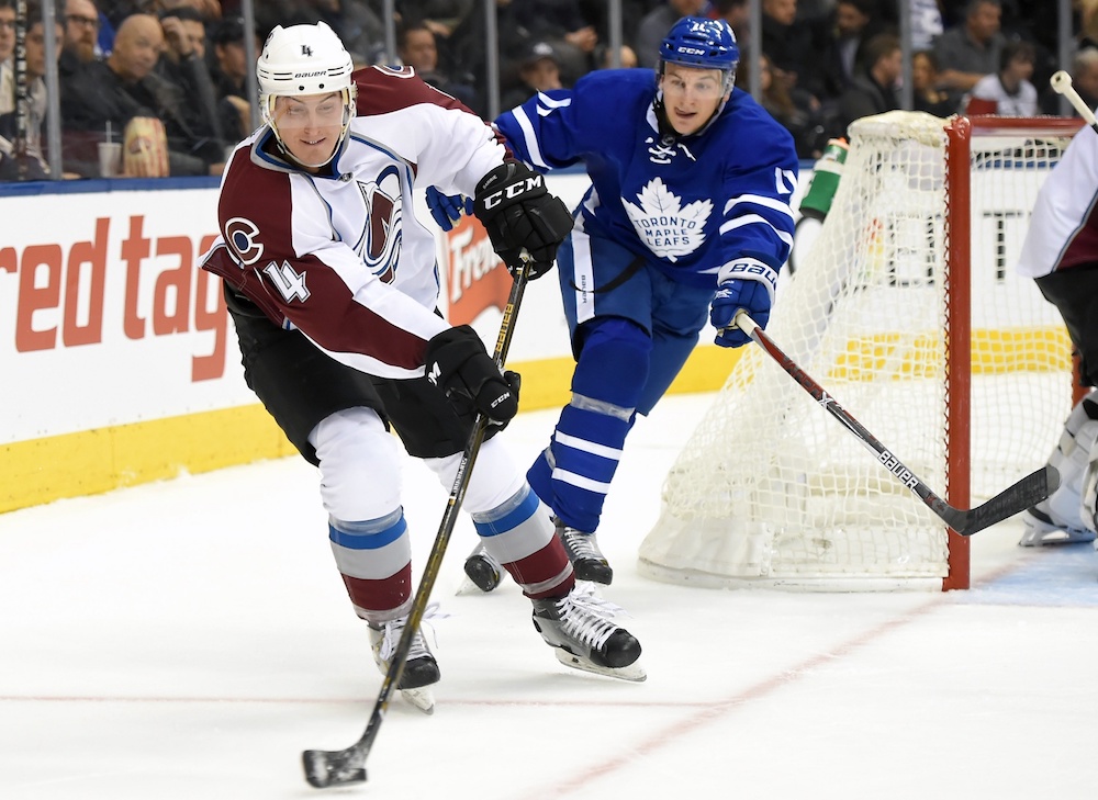 Tyson Barrie reportedly got hurt wrasslin' a teammate. (Dan Hamilton/USA Today Sports)