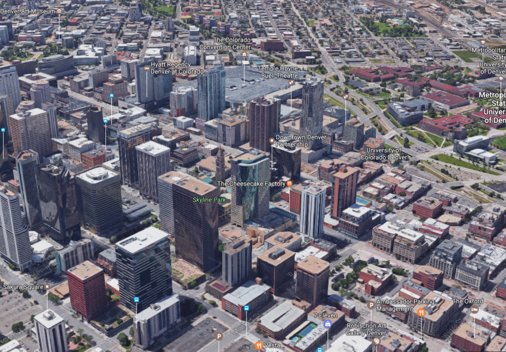 A Google Maps aerial rendering of the Skyline renewal area. (Google Maps)