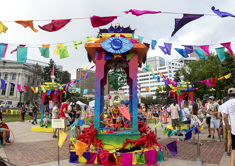 The Shine to Humanity by Lonnie Hanzon and Paolo Wellman. Denver PrideFest, June 17, 2017. (Kevin J. Beaty/Denverite)
pride; lgbtq; kevinjbeaty; denver; denverite; colorado; civic center park;