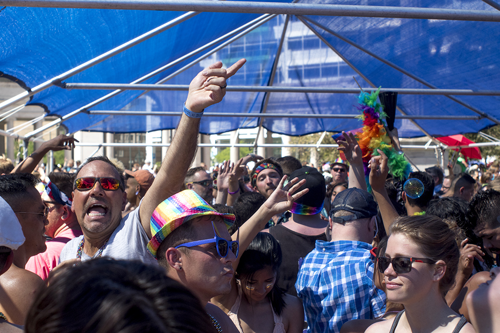 Midday dancing at denver PrideFest, June 18, 2017. (Kevin J. Beaty/Denverite)
pride; lgbtq; kevinjbeaty; denver; denverite; colorado; civic center park;