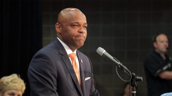 Mayor Hancock's State of the City address, July 10, 2017. (Kevin J. Beaty/Denverite)
state of the city; mayor michael hancock; northeast park hill; denver; denverite; colorado