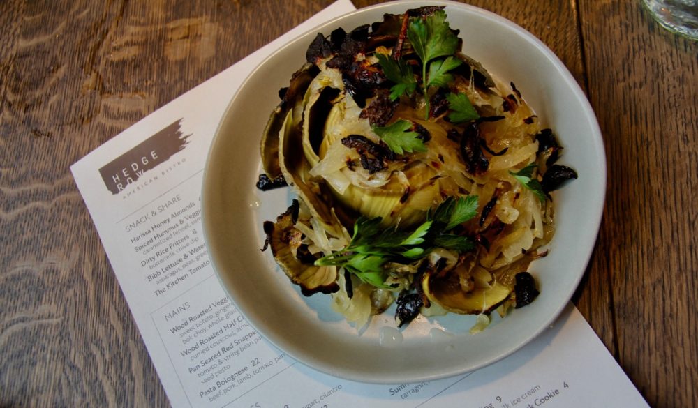 Roasted artichokes at Hedge Row. (Courtesy of The Kitchen)