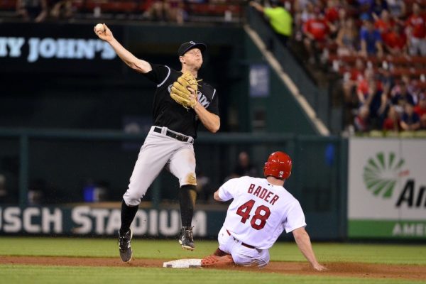 Harrison Bader and the Cardinals earned a three-game sweep over the Rockies on Wednesday. (Jeff Curry/USA Today Sports)