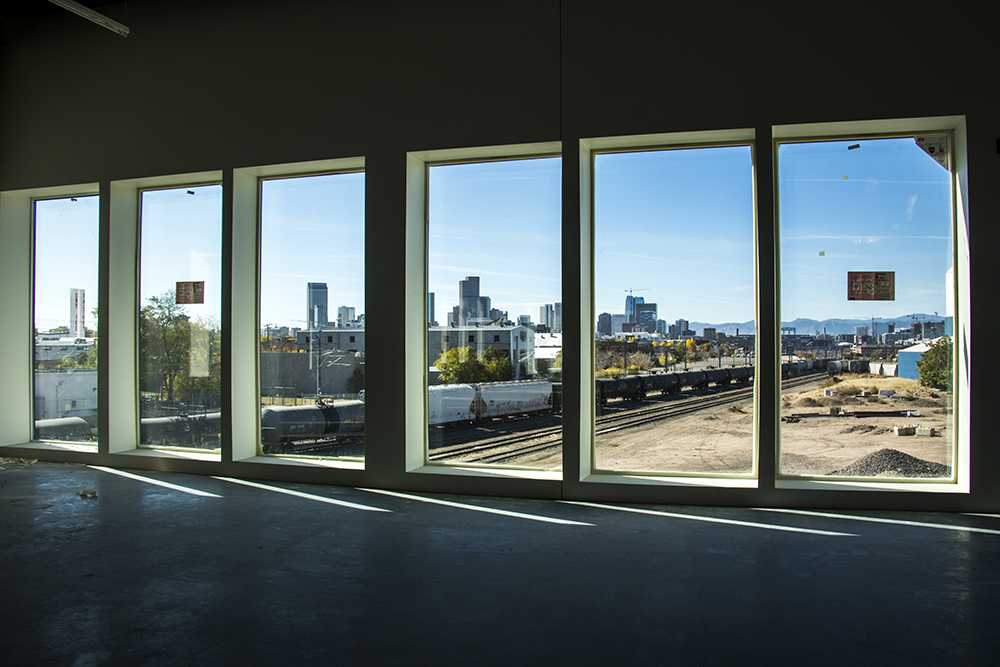 The Denver skyline, seen from Zeppelin Station, which is still under construction, Oct. 17, 2017. (Kevin J. Beaty/Denverite)
denver; colorado; denverite; kevinjbeaty; development; construction; rino; five points; zeppelin station;