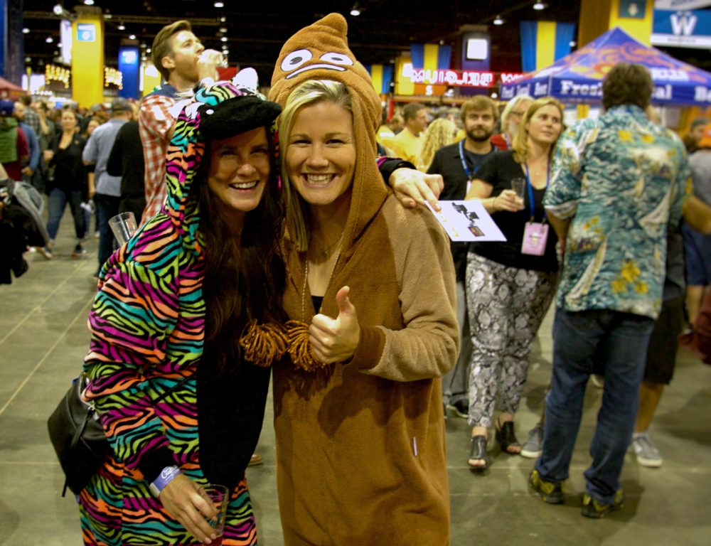 Noelle Lemonds and Carly Hamilton of Denver at the Great American Beer Festival on Thursday, Oct. 5, 2017. (Paul Karolyi for Denverite)