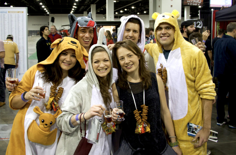 Mel, Kelsey, Maytal, Craig, Christ and Grant of Denver at the Great American Beer Festival on Thursday, Oct. 5, 2017. (Paul Karolyi for Denverite)