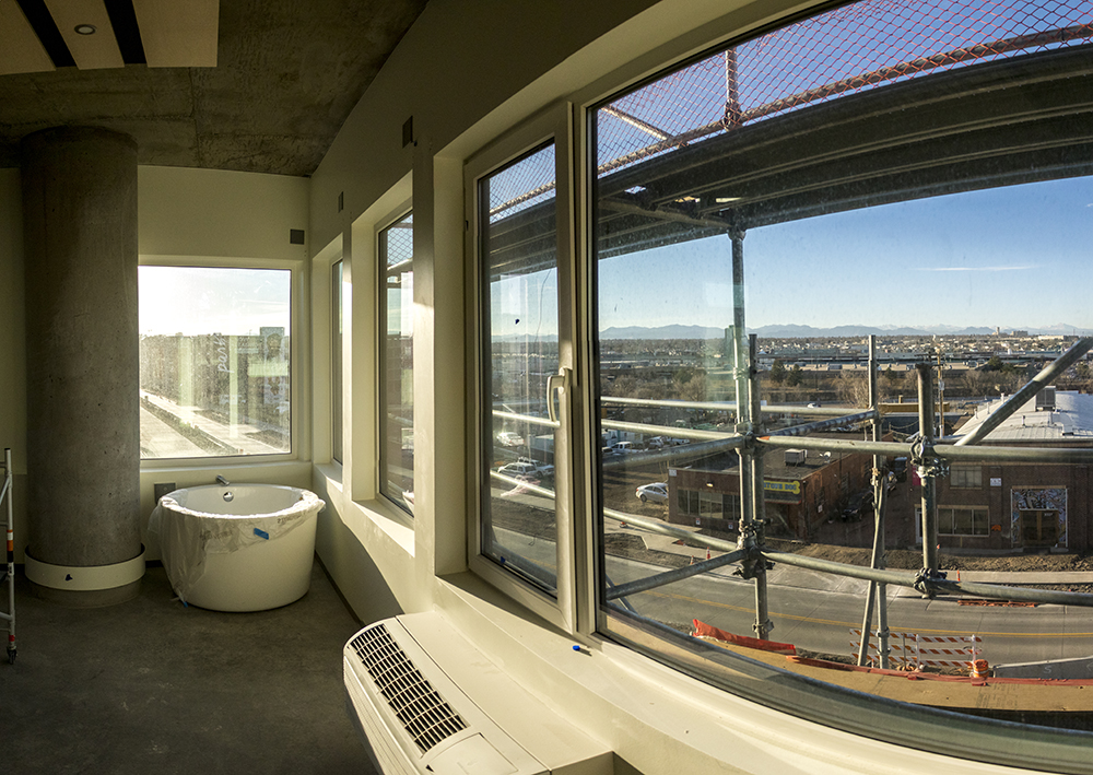 A hotel room at the Source Hotel, which is under construction, Dec. 12, 2017. (Kevin J. Beaty/Denverite)
rino; five points; brighton boulevard; the source; development; construction; kevinjbeaty; denver; denverite; colorado;