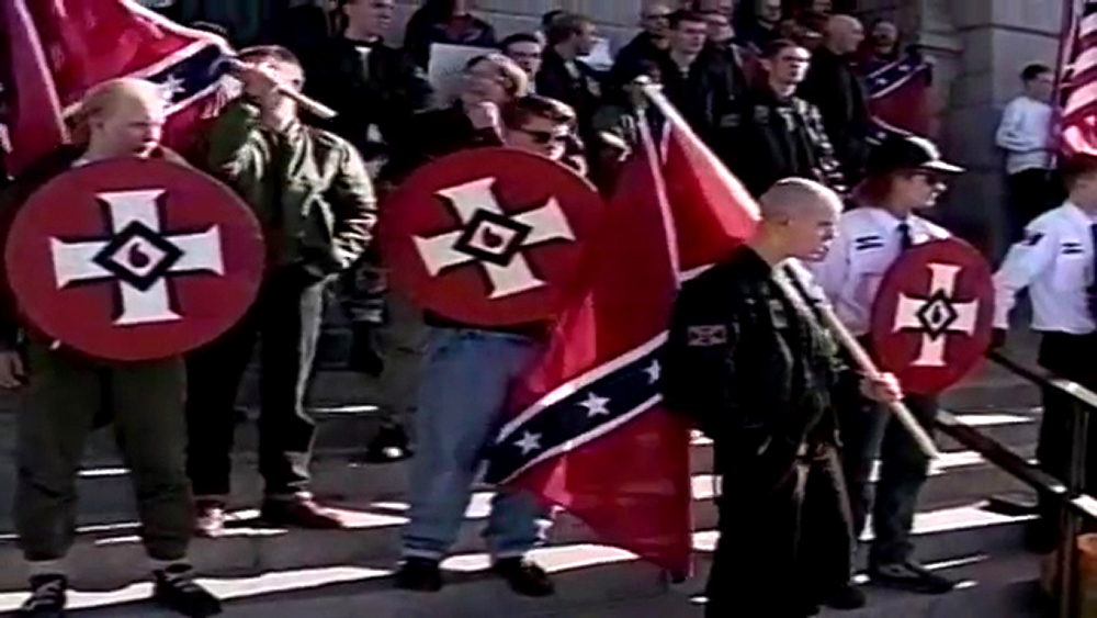 The 1992 Martin Luther King Jr. Marade, which clashed with white supremacist counterprotesters. Jan. 20, 1992. (Courtesy: Kerry Appel, Kurt Bauer, Stephen Hume)
