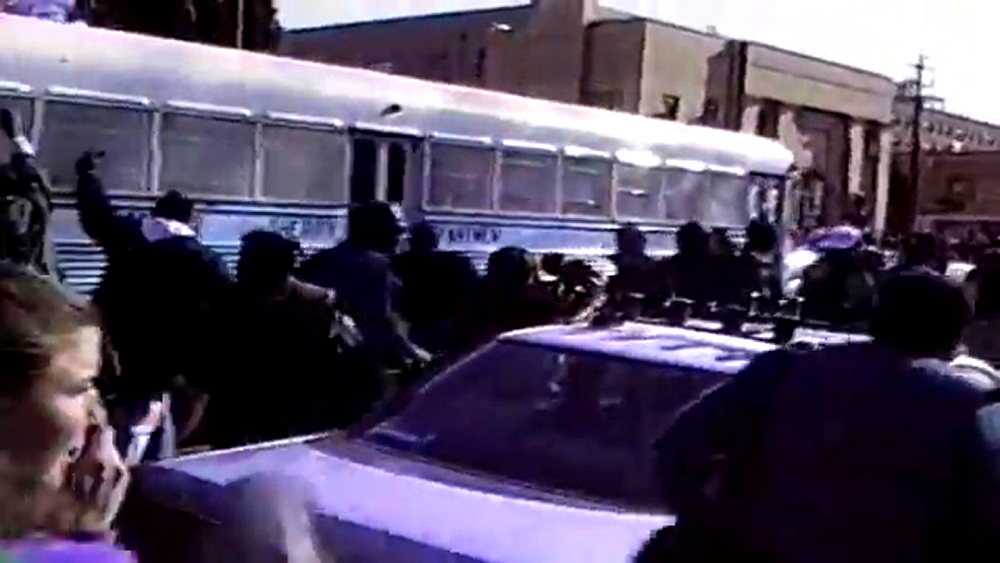 The 1992 Martin Luther King Jr. Marade, which clashed with white supremacist counterprotesters. Jan. 20, 1992. (Courtesy: Kerry Appel, Kurt Bauer, Stephen Hume)