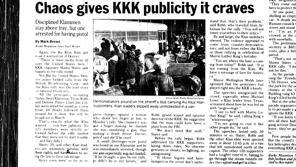 The Rocky Mountain News, (Denver Public Library/Western History Collection)