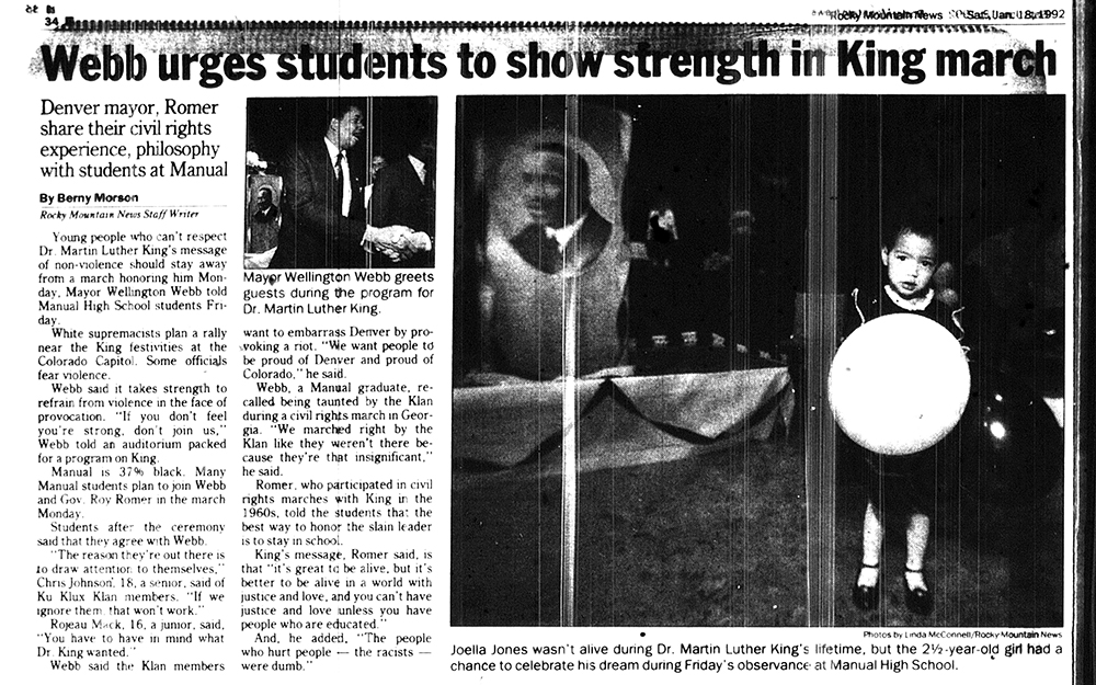 The Rocky Mountain News, Jan 18, 1992. (Denver Public Library/Western History Collection)