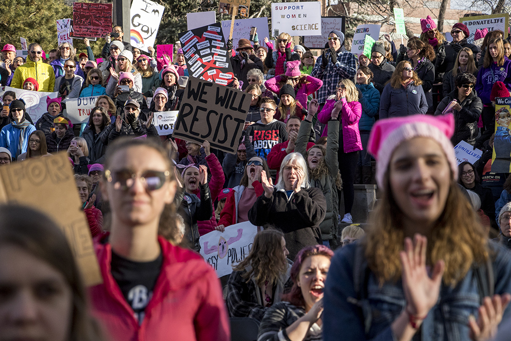 The 2018 Women's March. Civic Center Park, Jan. 20, 2018. (Kevin J. Beaty/Denverite)