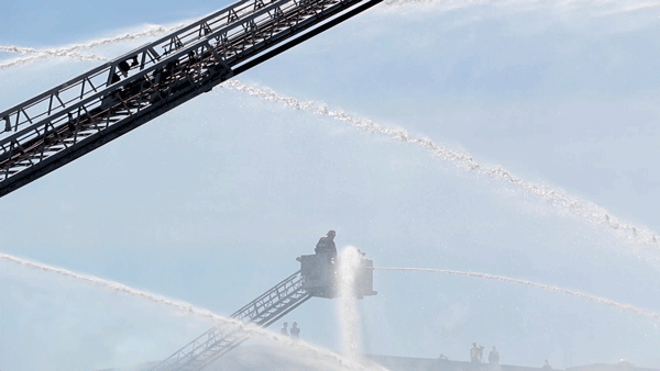 A huge fire is put out near the intersection of 18th Avenue and Emerson Street, March 7, 2018. (Kevin J. Beaty/Denverite)
fire; firefighting; denver; colorado; kevinjbeaty; denverite; uptown; north capitol hill;