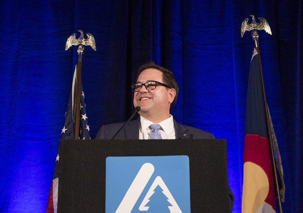 Lakewood Mayor Adam Paul makes his "State of the City" address, March 8, 2018. (Kevin J. Beaty/Denverite)
lakewood; colorado; denverite; kevinjbeaty; denverite;