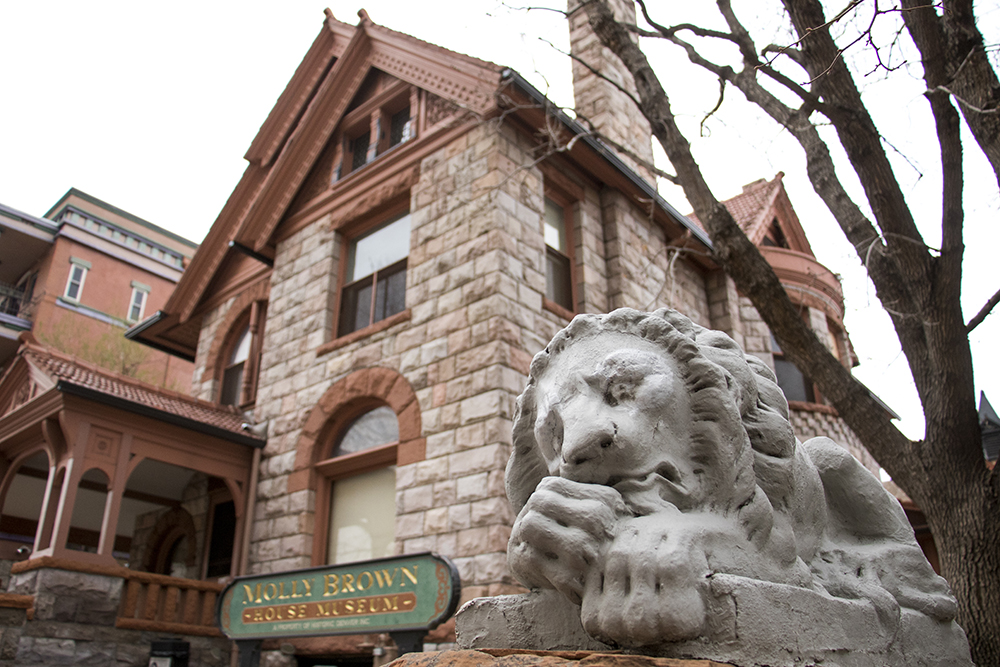Stone lions outside the Molly Brown House, Capitol Hill, March 27, 2018.