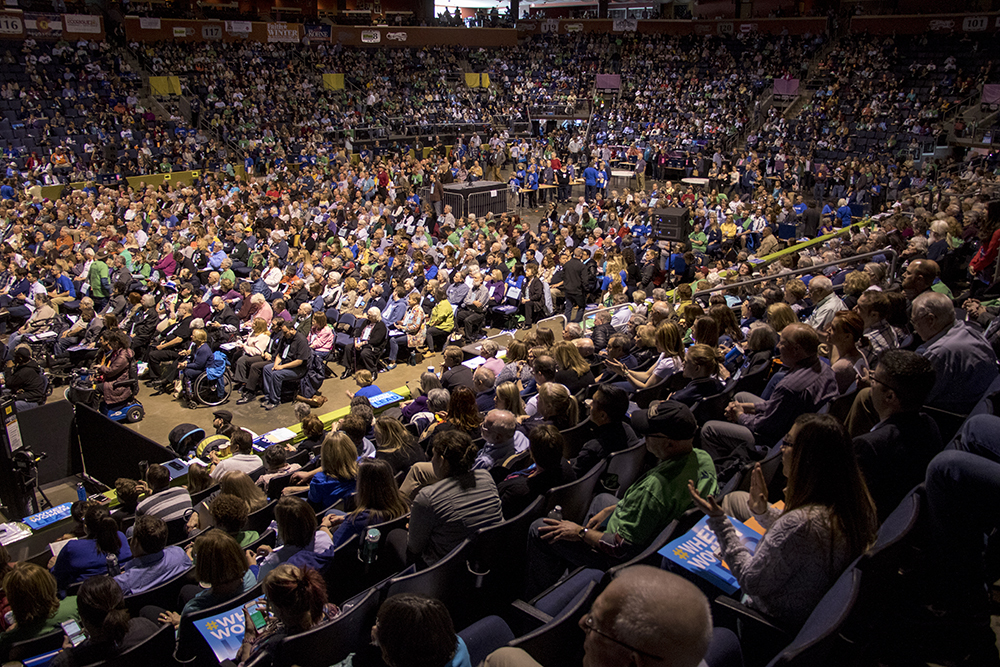 The 2018 Democratic State Assembly at the 1stBank Center in Broomfield, April 14, 2018. (Kevin J. Beaty/Denverite) copolitics; broomfield; colorado; politics; election; kevinjbeaty; denverite;