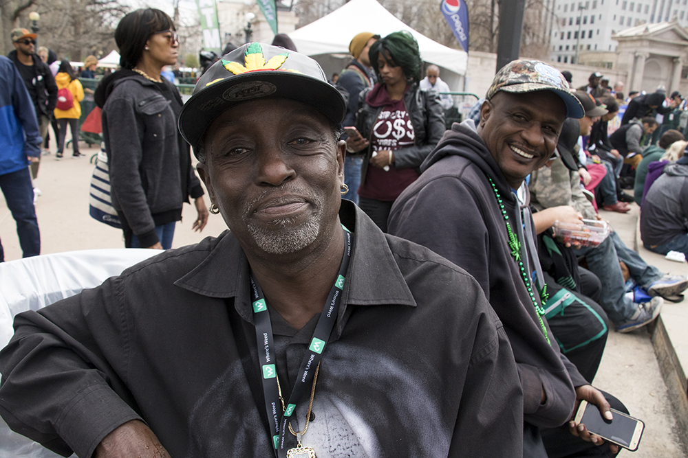 Darryl White smiles for a portrait during Denver's 2018 Mile High 420 Festival, April 20, 2018. (Kevin J. Beaty/Denverite)
420; stoner; denver; denverite; colorado; kevinjbeaty;