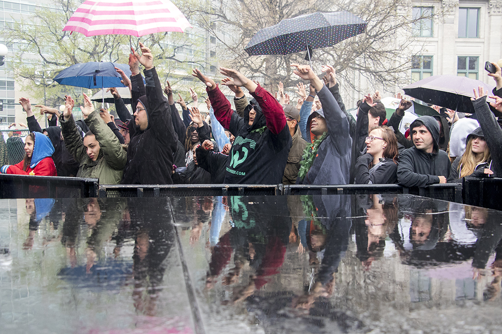 Rain falls over Denver's 2018 Mile High 420 Festival, April 20, 2018. (Kevin J. Beaty/Denverite)
420; stoner; denver; denverite; colorado; kevinjbeaty;